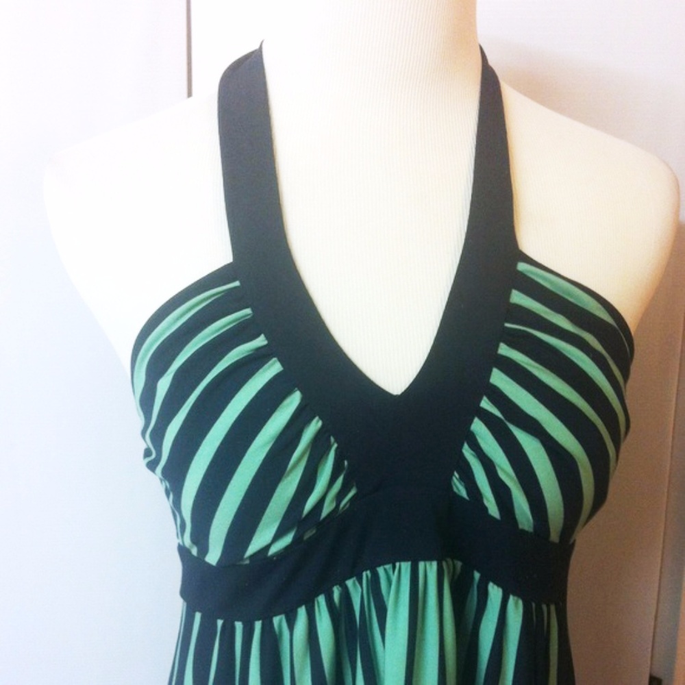 BCBG striped halter dress